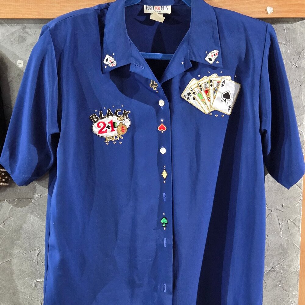 Blue Blackjack Blouse